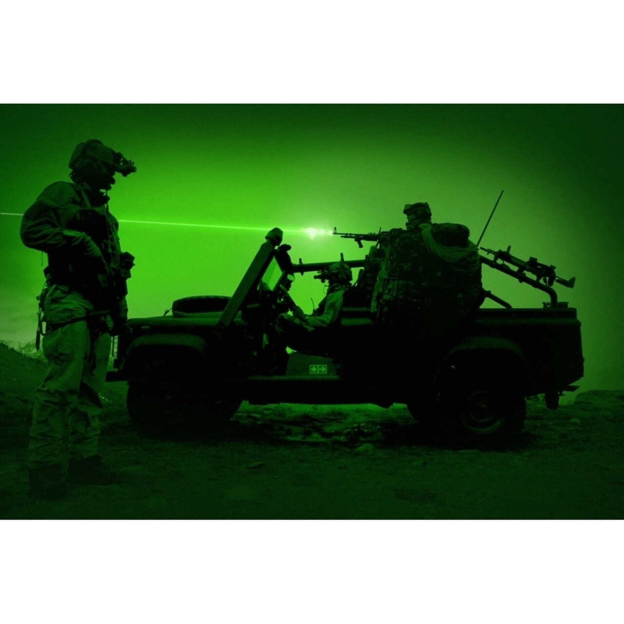 Posterazzi Night vision view of U.S. Special Forces on patrol Poster Print